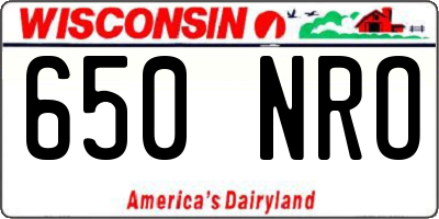 WI license plate 650NRO