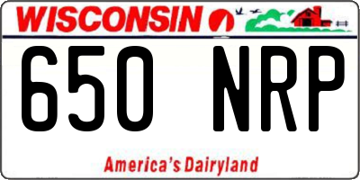 WI license plate 650NRP