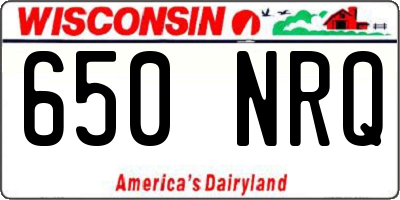 WI license plate 650NRQ
