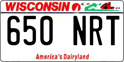 WI license plate 650NRT