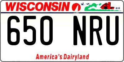 WI license plate 650NRU