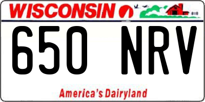 WI license plate 650NRV