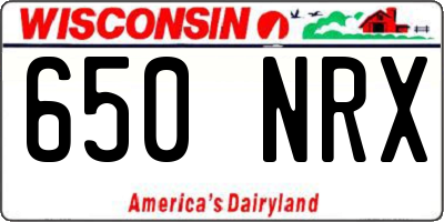 WI license plate 650NRX
