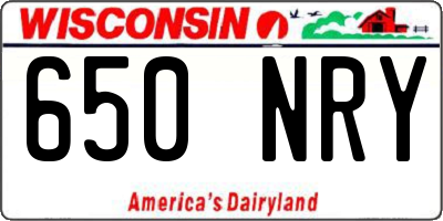 WI license plate 650NRY