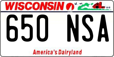 WI license plate 650NSA