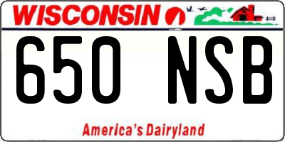 WI license plate 650NSB