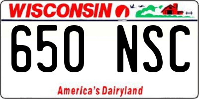 WI license plate 650NSC