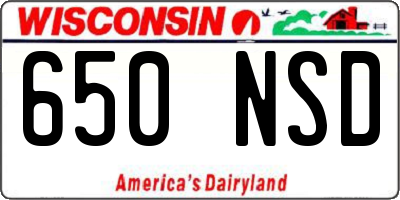 WI license plate 650NSD