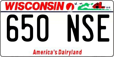 WI license plate 650NSE