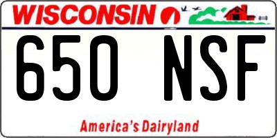 WI license plate 650NSF