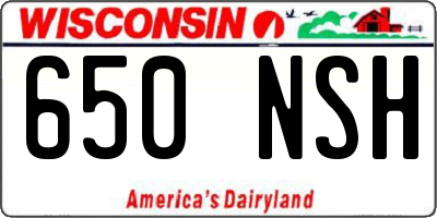 WI license plate 650NSH