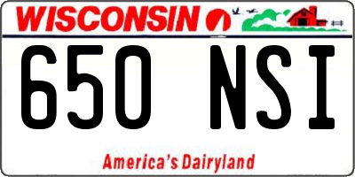WI license plate 650NSI