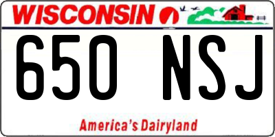 WI license plate 650NSJ