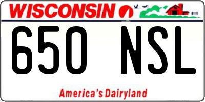 WI license plate 650NSL