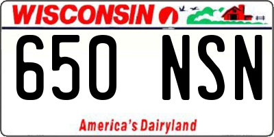 WI license plate 650NSN