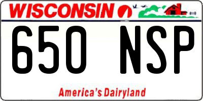 WI license plate 650NSP