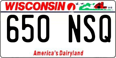WI license plate 650NSQ