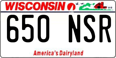 WI license plate 650NSR