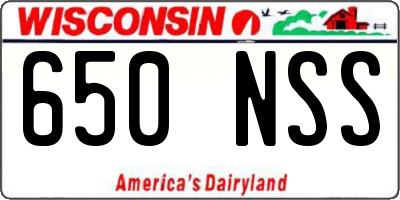 WI license plate 650NSS