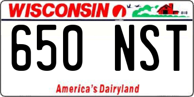 WI license plate 650NST