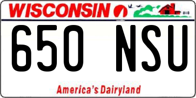 WI license plate 650NSU
