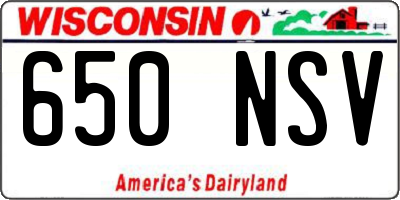 WI license plate 650NSV