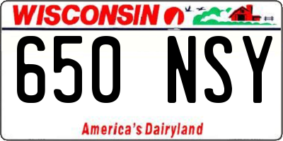 WI license plate 650NSY