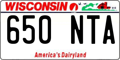 WI license plate 650NTA