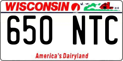 WI license plate 650NTC