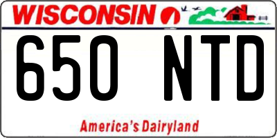 WI license plate 650NTD