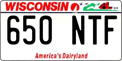 WI license plate 650NTF