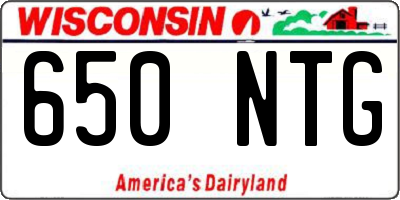 WI license plate 650NTG