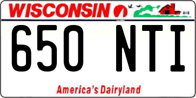 WI license plate 650NTI