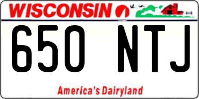 WI license plate 650NTJ