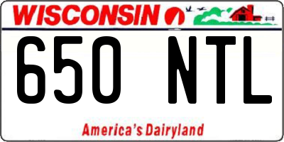 WI license plate 650NTL