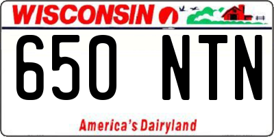 WI license plate 650NTN