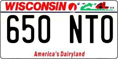 WI license plate 650NTO