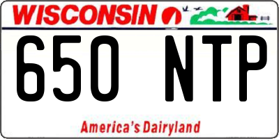 WI license plate 650NTP