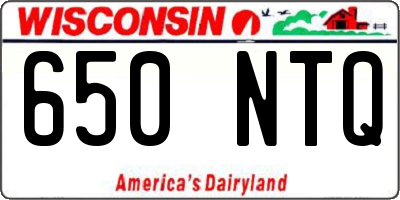 WI license plate 650NTQ
