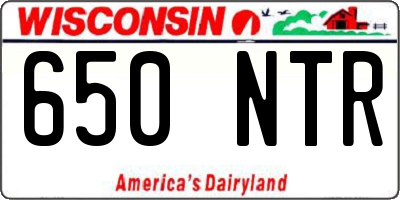 WI license plate 650NTR