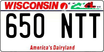 WI license plate 650NTT