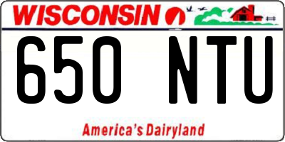 WI license plate 650NTU