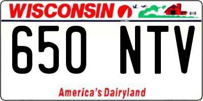 WI license plate 650NTV