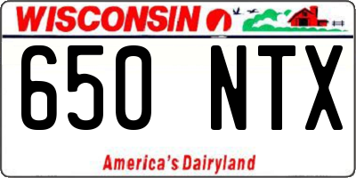 WI license plate 650NTX