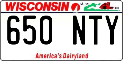 WI license plate 650NTY