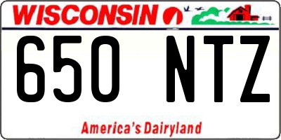 WI license plate 650NTZ