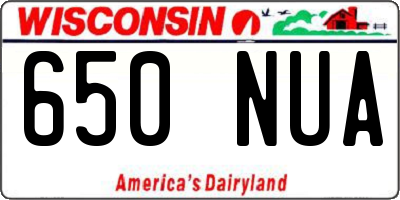 WI license plate 650NUA