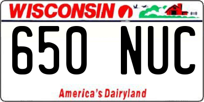 WI license plate 650NUC