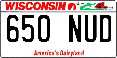WI license plate 650NUD