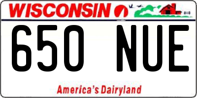 WI license plate 650NUE